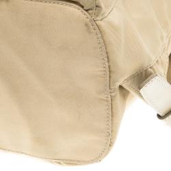 Prada Beige Nylon Drawstring Backpack