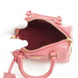 Prada Pink Saffiano Lux Leather Mini Accessory Bag