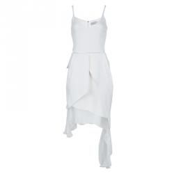Preen by Thornton Bregazzi White Layered Asymmetric Sleeveless Dress XS