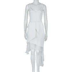Preen by Thornton Bregazzi White Layered Asymmetric Sleeveless Dress XS
