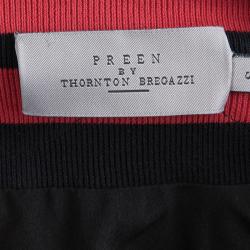 Preen by Thornton Bregazzi Red Lace Contrast Zipper Trim Detail Dress S