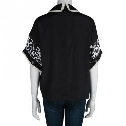 Preen By Thornton Bregazzi Monochrome Silk Leopard Print Top S