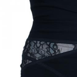 Pre Owned Preen By Thornton Bregazzi Black Lace Bandage Dress M