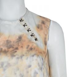 Pre Owned Proenza Schouler Drop Waist Printed Silk Sleeveless Dress M