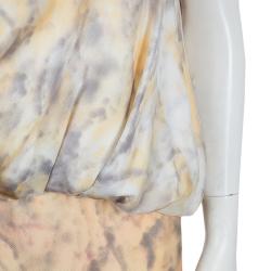 Pre Owned Proenza Schouler Drop Waist Printed Silk Sleeveless Dress M