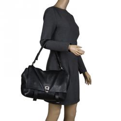 Pre Owned Proenza Schouler Black Leather Courier Satchel