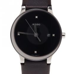 Rado Black Satinless Steel Centrix Jubile Women's Wristwatch 28MM
