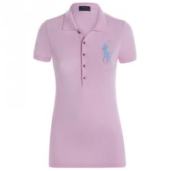 مملوكة مسبقًا Polo Ralph Lauren Pink/Blue Logo Polo Shirt M