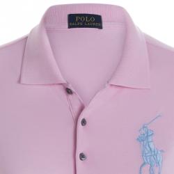 مملوكة مسبقًا Polo Ralph Lauren Pink/Blue Logo Polo Shirt M