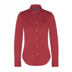 Pre Owned Polo Ralph Lauren Red Logo Long Sleeve Shirt S