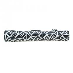 Pre Owned Ralph Lauren Black/White Greek Keys Print Soft Leather Ricky Clutch