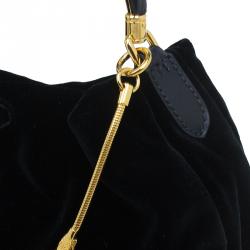Pre Owned Ralph Lauren Black Velvet Small Hobo
