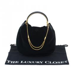 Pre Owned Ralph Lauren Black Velvet Small Hobo