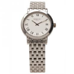 Pre Owned Raymond Weil Silver Stainless Steel Tradition Women's Wristwatch 34MM