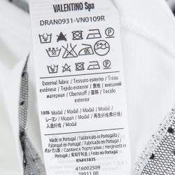 Pre Owned RED Valentino White Contrast Mesh Bow Detail T-Shirt M