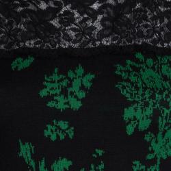 Pre Owned Red Valentino Black Jacquard Knit Lace Trim Sleeveless Dress M