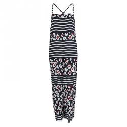 Red Valentino Navy Blue Floral Printed Silk Cross Back Sleeveless Jumpsuit S