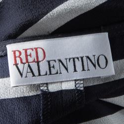 Red Valentino Navy Blue Floral Printed Silk Cross Back Sleeveless Jumpsuit S