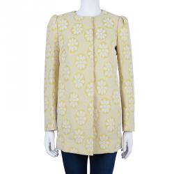 Pre Owned RED Valentino Textured Yellow Pea Coat M