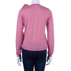 RED Valentino Pink Bow Button Down Cardigan L