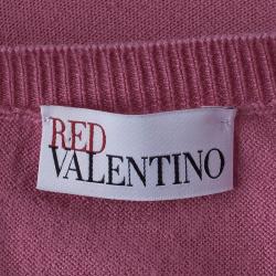 RED Valentino Pink Bow Button Down Cardigan L
