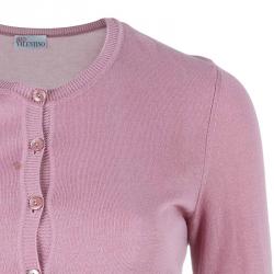 RED Valentino Pink Knit Top And Cardigan Set M