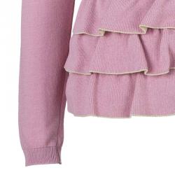 RED Valentino Pink Knit Top And Cardigan Set M