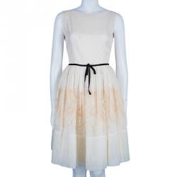 Pre Owned RED Valentino White Organza Flare Dress M