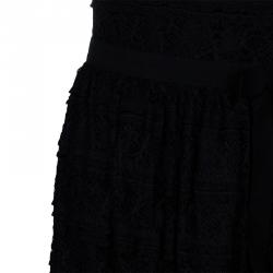 Pre Owned RED Valentino Black Lace Short Sleeve Dress M