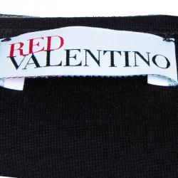 Pre Owned RED Valentino Black Short Sleeve Dress S