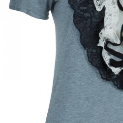 Pre Owned RED Valentino Grey Lace Bib Top S