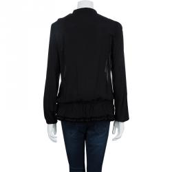 Pre Owned RED Valentino Black Ruffle Neck Top M