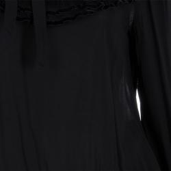 Pre Owned RED Valentino Black Ruffle Neck Top M