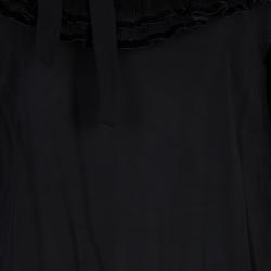 Pre Owned RED Valentino Black Ruffle Neck Top M