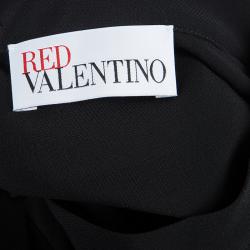 Pre Owned RED Valentino Black Ruffle Neck Top M