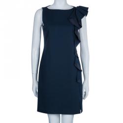 Pre Owned RED Valentino Navy Ruffle Dress M