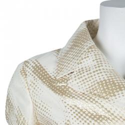 Red Valentino Cream and Gold Bow Detail Overcoat S