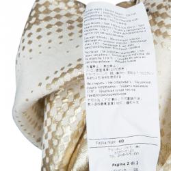 Red Valentino Cream and Gold Bow Detail Overcoat S