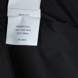 Pre Owned RED Valentino Black Double Breasted Lace Underlay Belted Trench Coat M