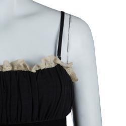 Pre Owned RED Valentino Black Sequinned Mesh Camisole M