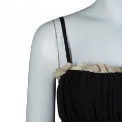 Pre Owned RED Valentino Black Sequinned Mesh Camisole M