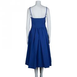 Pre Owned RED Valentino Blue Gathered Bustier Midi Dress S