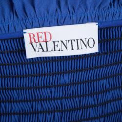 Pre Owned RED Valentino Blue Gathered Bustier Midi Dress S