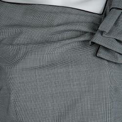 Pre Owned Red Valentino Monochrome Houndstooth Bow Detail Dress M