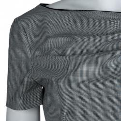 Pre Owned Red Valentino Monochrome Houndstooth Bow Detail Dress M