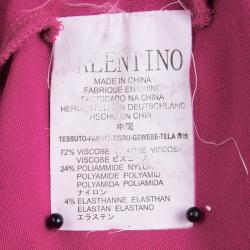 Pre Owned Red Valentino Pink Knit Ruffle Detail Sleeveless Dress M