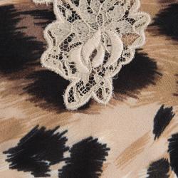 Red Valentino Brown Lace Trim Camisole and Shrug Set S