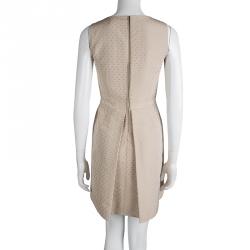 Pre Owned Red Valentino Beige Jacquard Bow Detail Sleeveless Dress S