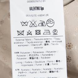 Pre Owned Red Valentino Beige Jacquard Bow Detail Sleeveless Dress S