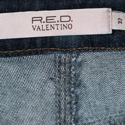Pre Owned Red Valentino Indigo Denim Dark Wash Straight Fit Jeans L